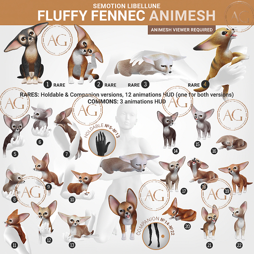 SEmotion Libellune Fluffy Fennec Animesh #3 RARE