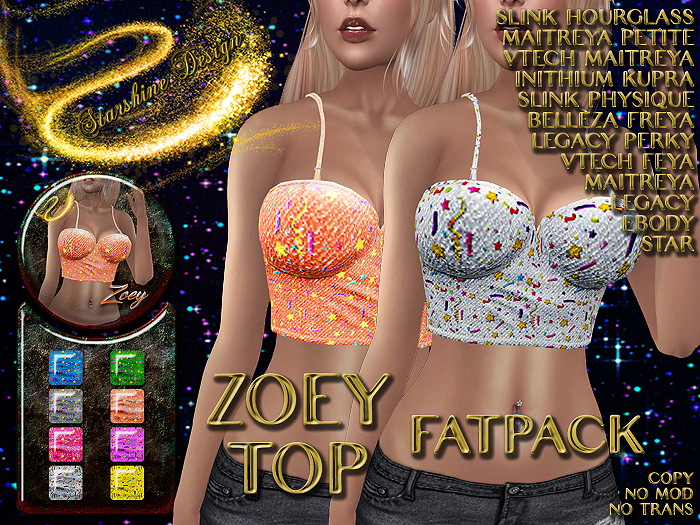 ~✯SD✯~ ZOEY CROPPED TOP [FATPACK]