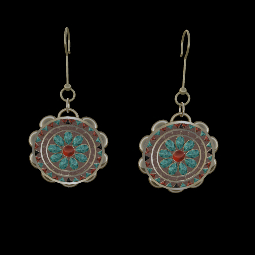 Aztec Medallion Earring {OS} Leather BG