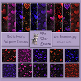 Gothic Hearts full permission seamless textures