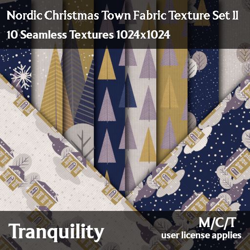 Tranquility - Nordic Christmas Town Fabric Texture Set II