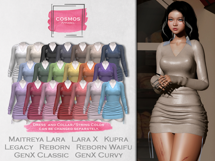 [COSMOS] Ella Bodycon Dress Colors / 20 Colors Fatpack