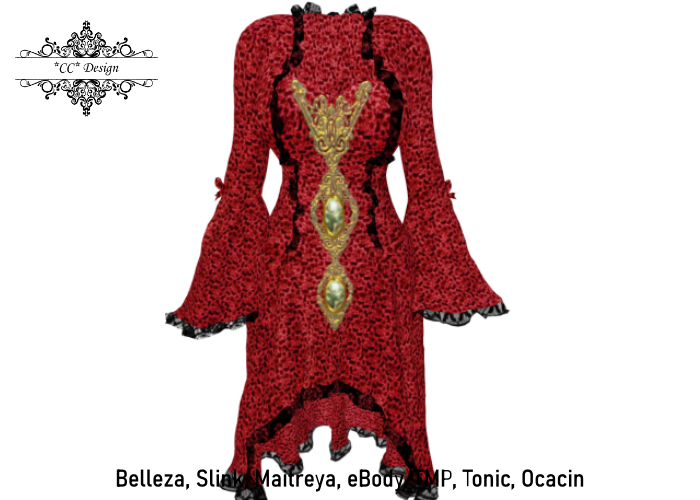 (67) *CC* Ana Medieval Sleeve Dress Firered