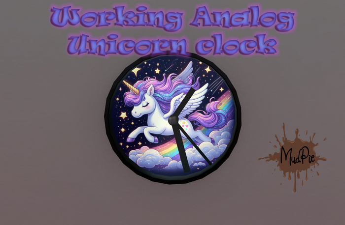 .:MudPie:. Unicorn Analog Clock (boxed)