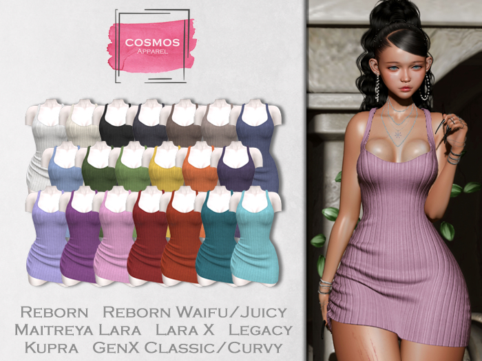 [COSMOS] Finja Bodycon Dress Knit / 20 Colors Fatpack Demo