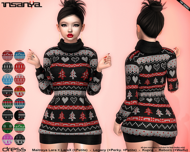 :::insanya::: BeatrizDress - Xmas Pattern