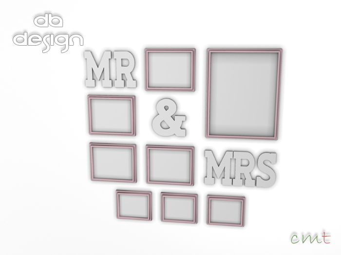 ::db:: MR & MRS Wall Frames 4 colors pack