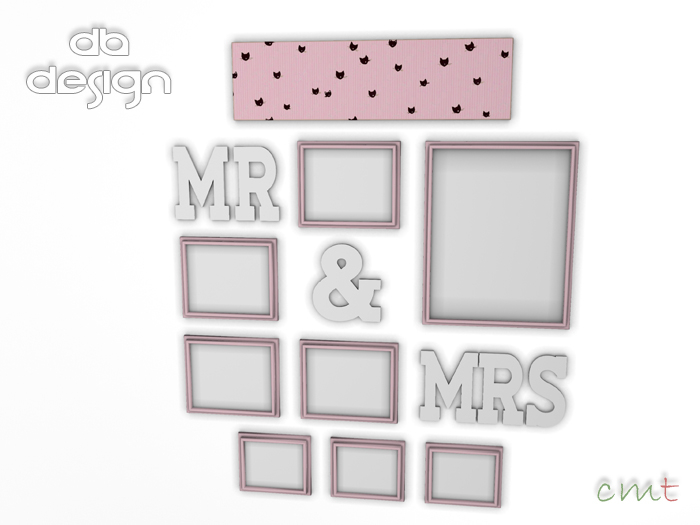::db:: MR & MRS Wall Frames 5 colors pack