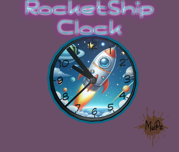 .:MudPie:. RocketShip Clock (boxed)