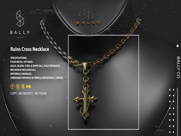 'BALLY' The Ruins Cross Chain Steel
