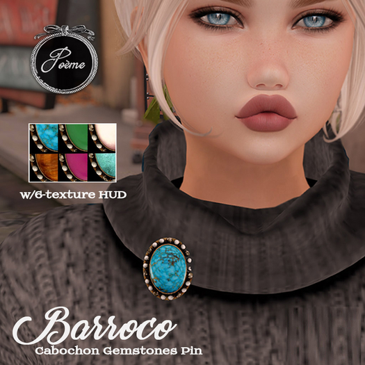 {Poeme} Turquoise Roccoco Brooch