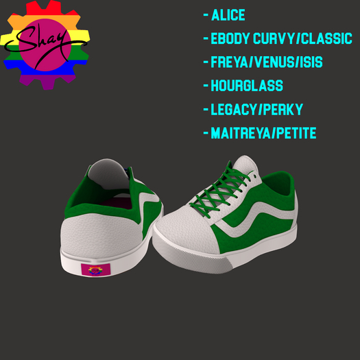 Green/White Leather Sneakers (F)