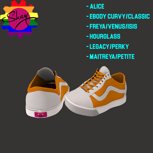 Orange/White Leather Sneakers (F)