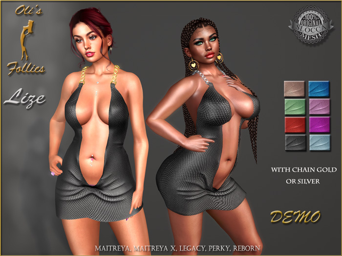 Oli's Follies Lize dress DEMO  Maitreya, LaraX, legacy, perky, Reborn