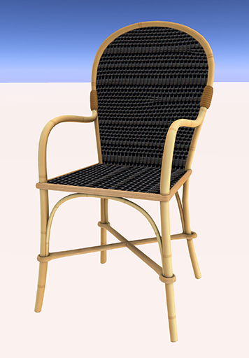Rattan Brasserie Chair Black