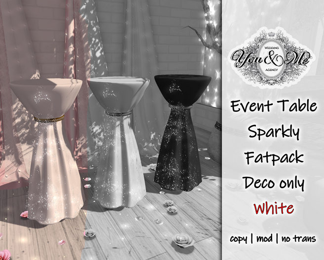 {You&Me WA Designs} Drink Table Sparkles White