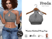 "Freda" Wynter Wrap Top Hand Knitted Grey from Thick Cosy Yarn, perfect to wear in Winter under Jackets and Coats