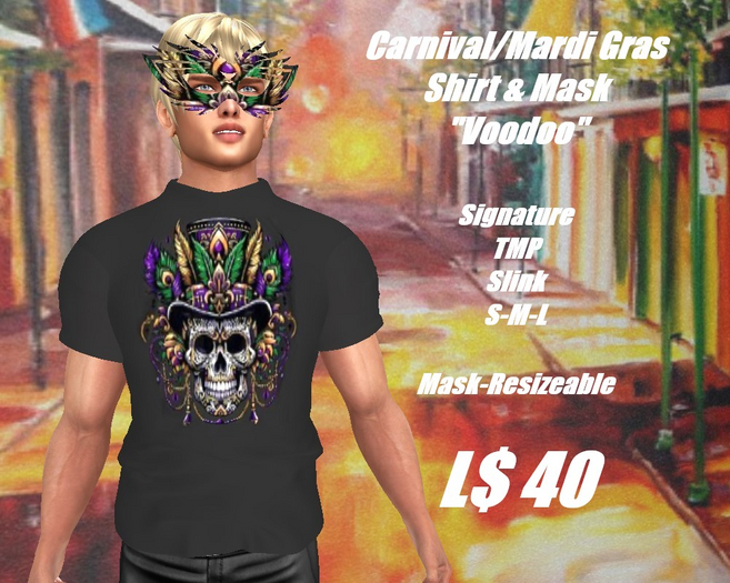 Mardi Gras-Voodoo-Shirt & Mask