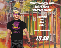 Mardi Gras-Bourbon Street-Shirt & Mask