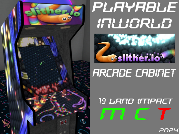 Playable Arcade Cabinet - Slither.io   !!!50 L$ SALE!!!