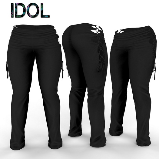 Black Ribbon Pants