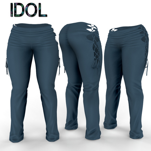 Navy Ribbon Pants