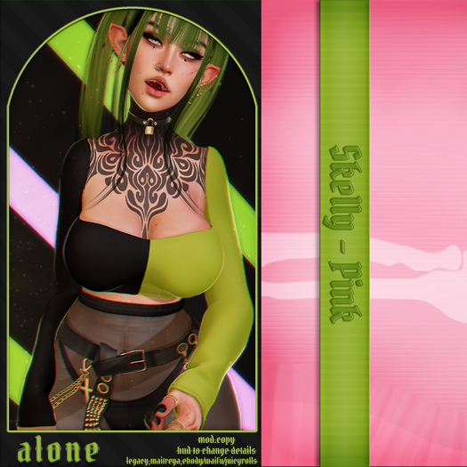 Poe - Alone Top -  Skelly-Pink