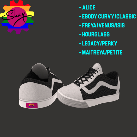 Black/White Leather Sneakers (F)