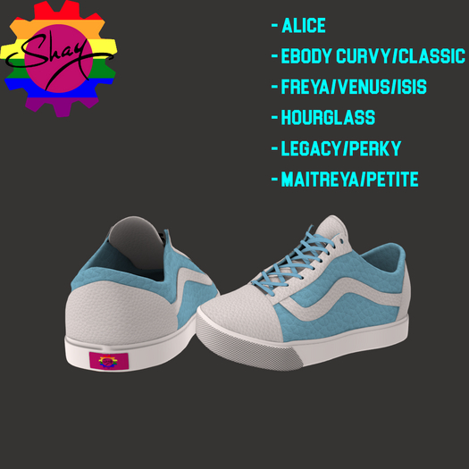 SkyBlue/White Leather Sneakers (F)
