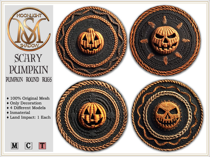 [MoonSha] Scary Pumpkin - Pumpkin Round Rug (Boxed)