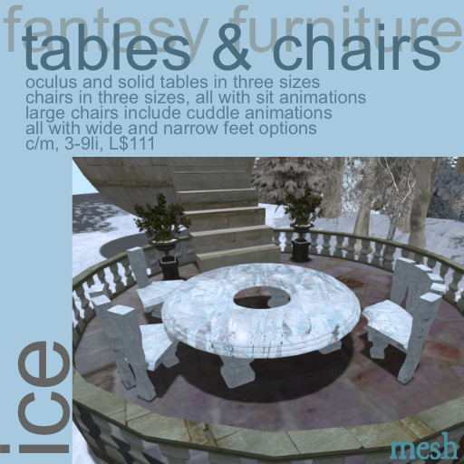 fantasy furniture - tables & chairs - ice