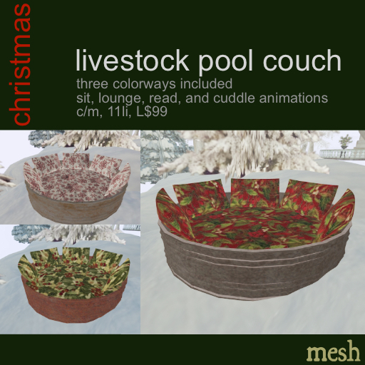 livestock pool couch - christmas