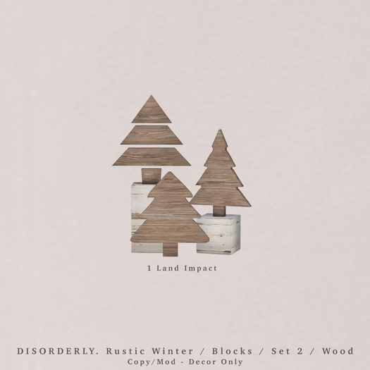 DISORDERLY. / Rustic Winter / Blocks / Set 2 / Wood