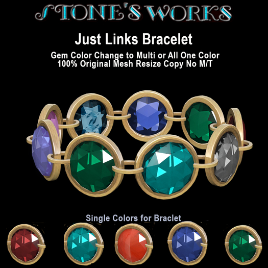 Just Links Gld Bracelet M Stone's Works