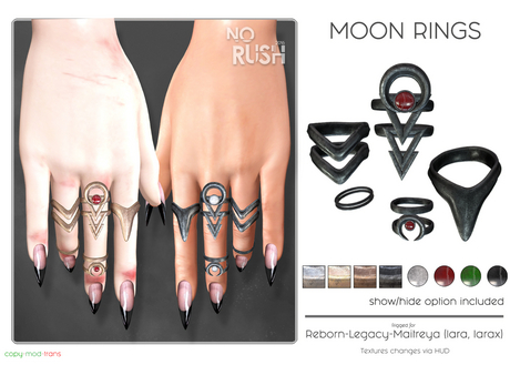 Second Life Marketplace - [NORUSH] DEMO Moon Rings