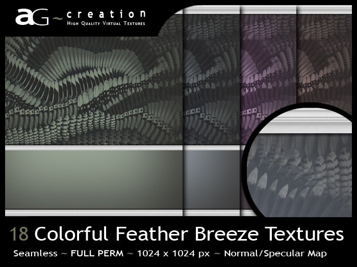 ~AG~ Creation ~ Colorful Feather Breeze Textures Full Perm