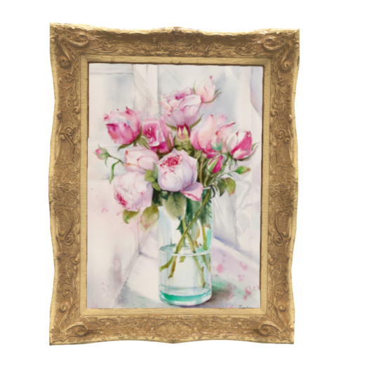 Antique Oil Painting - Roses 2