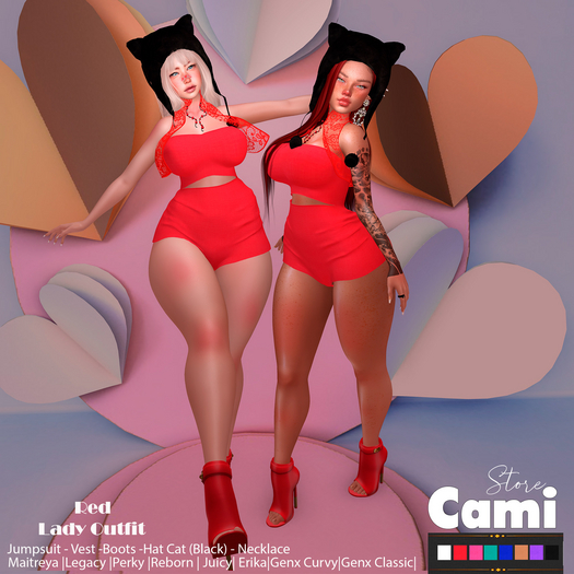 ~CaMi~#24 Lady Outfit  - Red  (addme)