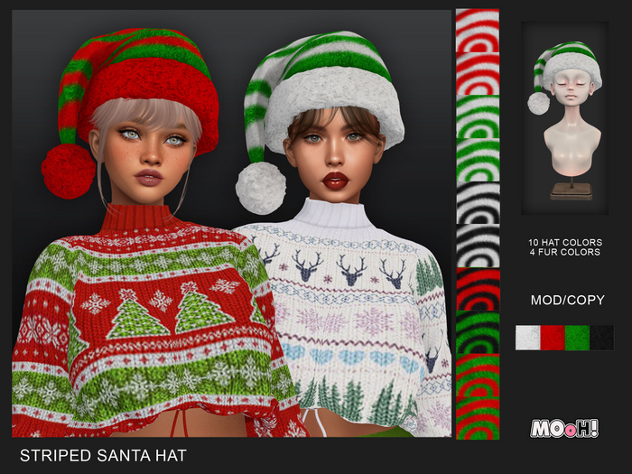 MOoH! Striped santa hat (Add)
