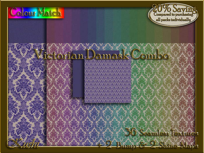 Victorian Damask COMBO Seamless Texture Bundle