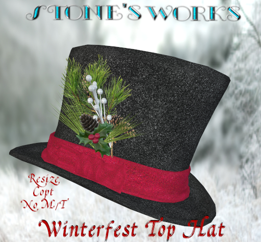 WinterFest Top Hat Red Stone's Works