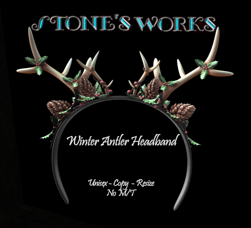 Winter Antler Headband Stone's Works