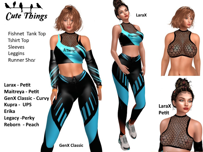 [CT] Athletic Outfit Blue/Black - Larax, Maitreya,Petit, GenX, Legacy/Perky, Kupra/UPS, Erika, Reborn,Peach - DEMO