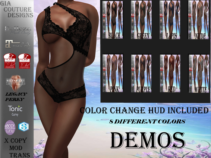 "GCD" Ziva Lace Bodysuit DEMOS