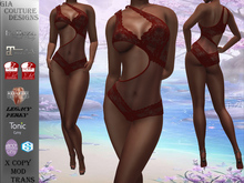 "GCD" Ziva Lace Bodysuit Red