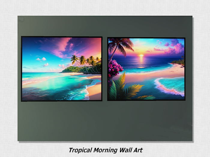 Tropical Morning Art Decor Poster Wall Art-full perm textures