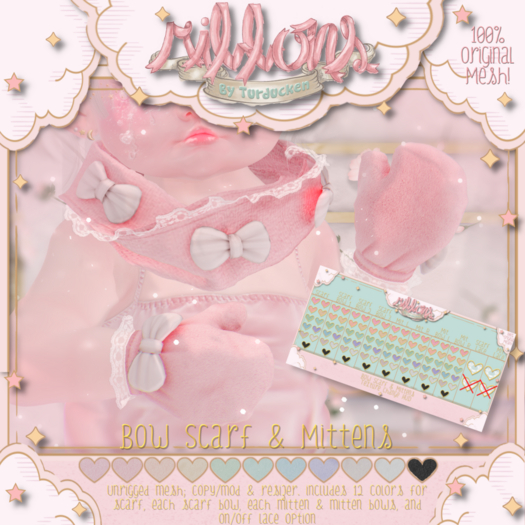 {Ribbons} Bow Scarf & Mittens {Box}