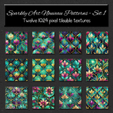 *Wallflowers* Sparkly Art Nouveau Patterns - Set 1