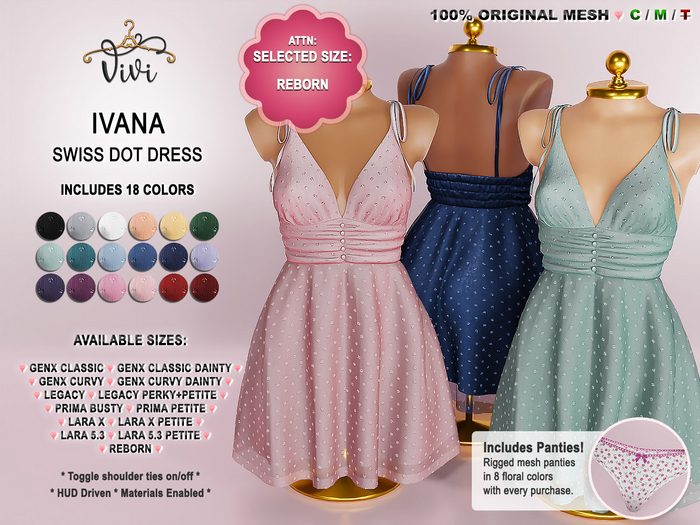 { ViVi } Ivana - Swiss Dot Dress - Reborn