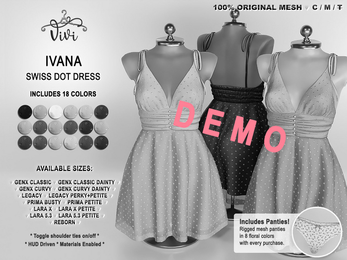 { ViVi } Ivana - Swiss Dot Dress - DEMO